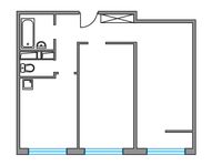 Планировка 2-комнатной квартиры, 50,34 м2