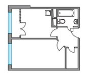 Планировка 1-комнатной квартиры, 35,65 м2