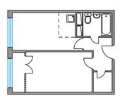 Планировка 2-комнатной квартиры, 37,07 м2