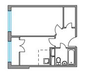 Планировка 2-комнатной квартиры, 35,65 м2