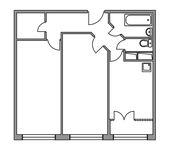Планировка 2-комнатной квартиры, 57 м2