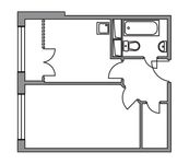 Планировка 1-комнатной квартиры, 35 м2