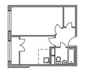 Планировка 2-комнатной квартиры, 35 м2