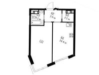 Планировка 1-комнатной квартиры, 40,8 м2