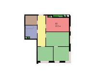 Планировка 3-комнатной квартиры, 69,8 м2