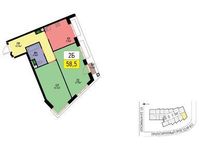 Планировка 2-комнатной квартиры, 59,4 м2