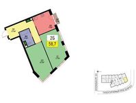 Планировка 2-комнатной квартиры, 59,3 м2