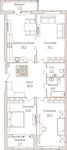 Планировка 3-комнатной квартиры, 100,5 м2