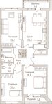 Планировка 3-комнатной квартиры, 91,7 м2