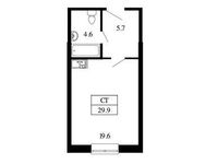 Планировка квартиры студии, 29,9 м2