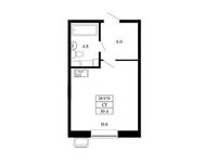Планировка квартиры студии, 30,4 м2