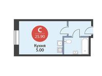 Планировка квартиры студии, 25,9 м2