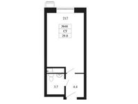 Планировка квартиры студии, 29,8 м2