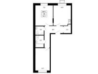 Планировка 2-комнатной квартиры, 62,3 м2