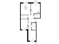 Планировка 3-комнатной квартиры, 82,1 м2