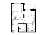 Планировка 2-комнатной квартиры, 40,8 м2
