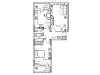 Планировка 2-комнатной квартиры, 64,6 м2