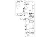 Планировка 2-комнатной квартиры, 64,2 м2