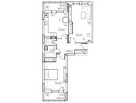 Планировка 2-комнатной квартиры, 65,6 м2