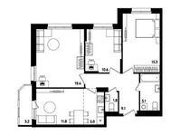 Планировка 4-комнатной квартиры, 79,7 м2