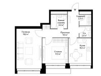 Планировка 2-комнатной квартиры, 57,9 м2