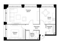 Планировка 2-комнатной квартиры, 67,3 м2