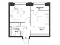 Планировка 1-комнатной квартиры, 43,8 м2