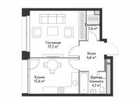 Планировка 1-комнатной квартиры, 41,4 м2