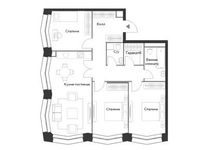 Планировка 4-комнатной квартиры, 95,8 м2