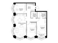 Планировка 4-комнатной квартиры, 94,6 м2
