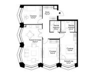 Планировка 4-комнатной квартиры, 93,4 м2