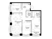 Планировка 4-комнатной квартиры, 92,1 м2