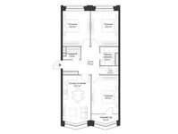 Планировка 4-комнатной квартиры, 90,2 м2