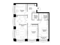 Планировка 4-комнатной квартиры, 89,6 м2