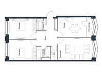 Планировка 3-комнатной квартиры, 91 м2