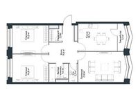 Планировка 3-комнатной квартиры, 90,3 м2