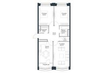 Планировка 3-комнатной квартиры, 89,6 м2