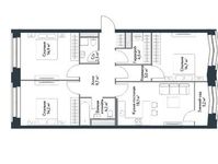 Планировка 4-комнатной квартиры, 89,2 м2