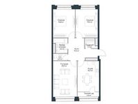 Планировка 3-комнатной квартиры, 88,9 м2