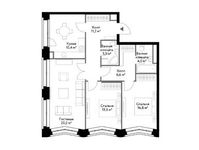 Планировка 3-комнатной квартиры, 86 м2