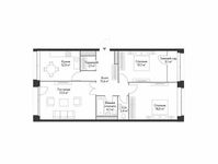 Планировка 3-комнатной квартиры, 89,7 м2