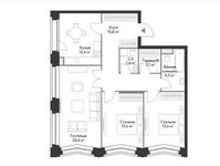 Планировка 3-комнатной квартиры, 86,8 м2