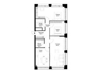 Планировка 3-комнатной квартиры, 97,8 м2