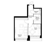 Планировка 1-комнатной квартиры, 40,8 м2
