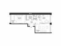 Планировка 2-комнатной квартиры, 60,6 м2