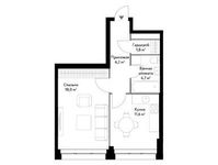 Планировка 1-комнатной квартиры, 42,3 м2