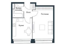 Планировка 1-комнатной квартиры, 38,8 м2