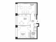 Планировка 2-комнатной квартиры, 58,8 м2