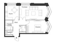 Планировка 2-комнатной квартиры, 65,8 м2