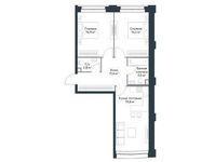 Планировка 3-комнатной квартиры, 68,1 м2